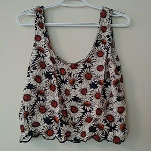 Sunflower tank crop top